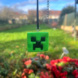 Porte-clés ou Collier Creeper en Pâte Fimo - Minecraft