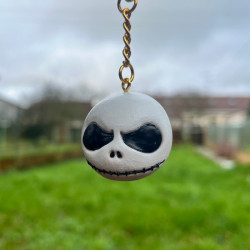 Porte-clés ou Collier Jack Skellington en Pâte Fimo - Étrange Noël