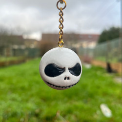Porte-clés ou Collier Jack Skellington en Pâte Fimo - Étrange Noël
