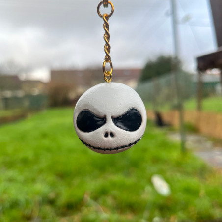 Porte-clés ou Collier Jack Skellington en Pâte Fimo - Étrange Noël