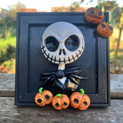 Cadre Monsieur Jack – Édition spéciale Halloween en pâte Fimo