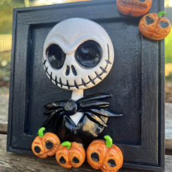 Cadre Monsieur Jack – Édition spéciale Halloween en pâte Fimo