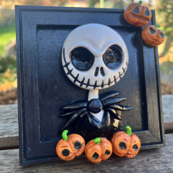 Cadre Monsieur Jack – Édition spéciale Halloween en pâte Fimo